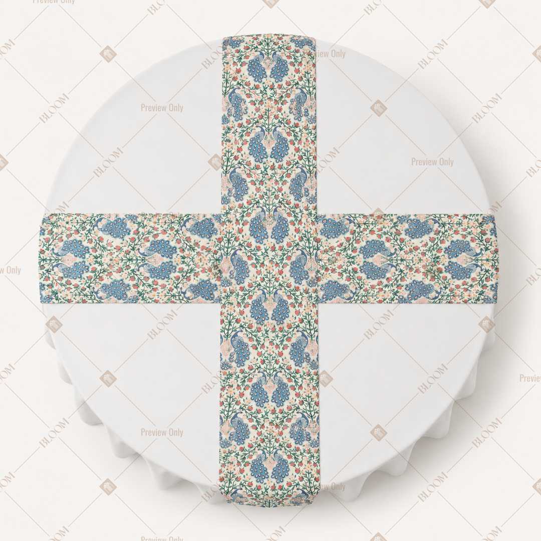 Blue Floral Trellis Table Runner Pack Of 12