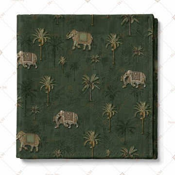 Dark Green Elephant Pattern Design