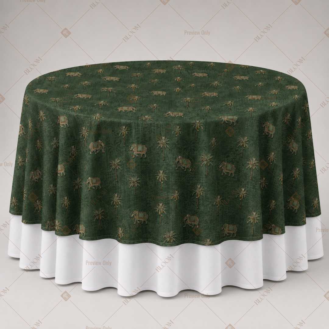 Emerald Green Floral Table Overlay Pack of 6