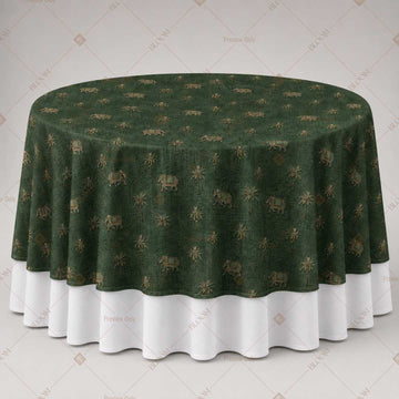 Emerald Green Floral Table Overlay Pack of 6