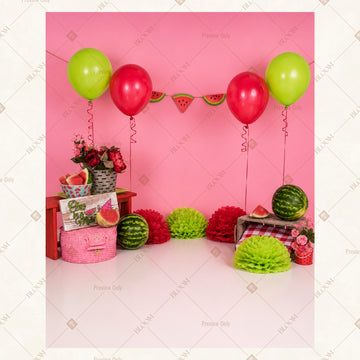 Pink Birthday Balloon Party Portrait Rectangle Backdrop
