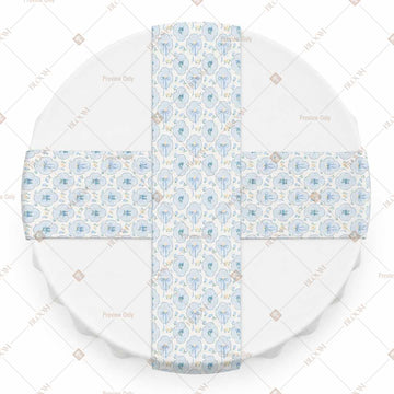 Baby Blue Floral Dot Table Runner Pack Of 12