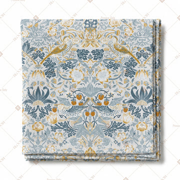 Vintage Blue Floral Damask Pattern Design