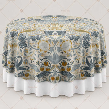 Blue Mughal Damask Table Overlay Pack of 6