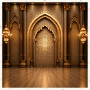 Luxury Golden Palace Arch Square Backdrop