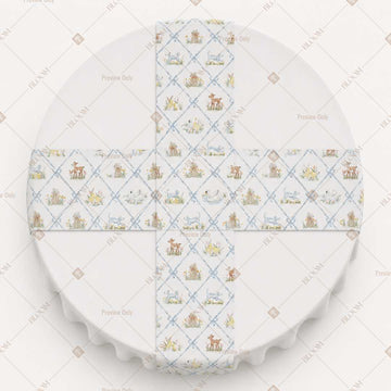 Blue Geometric Trellis Table Runner Pack Of 12