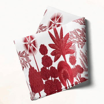 White & Red Botanical: Napkins 18" X 18" - Pack Of 20