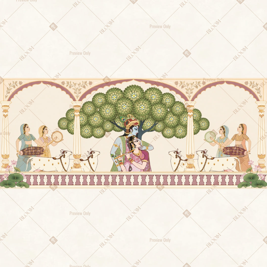 Krishna Tree Pavilion Border Wide Backdrop