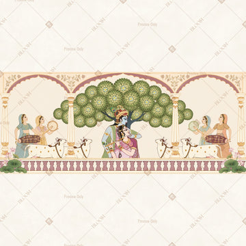 Krishna Tree Pavilion Border Wide Backdrop