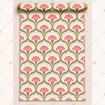 Pink Scallop Motif Fabric Roll Pack of 25