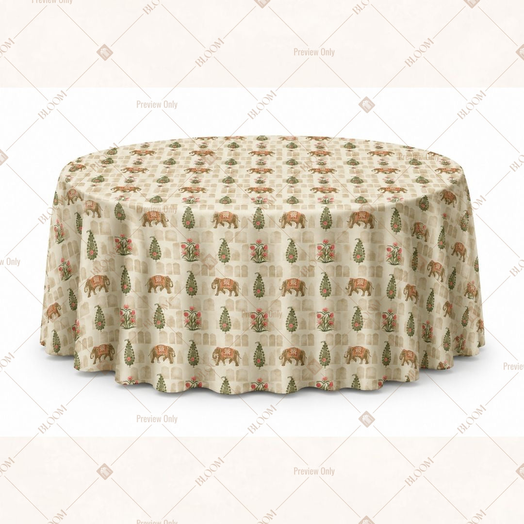 Beige Floral Table Cover Pack Of 6