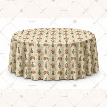 Beige Floral Table Cover Pack Of 6