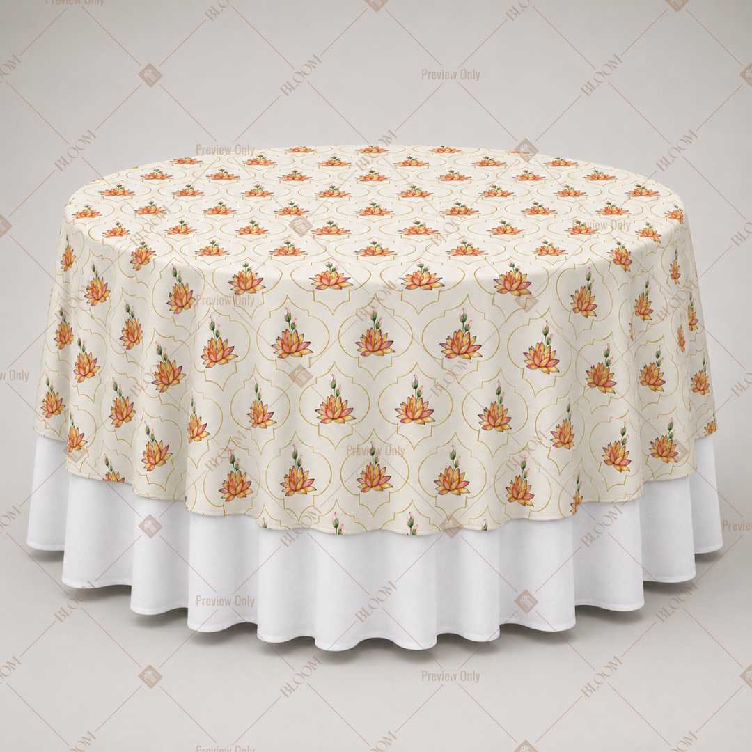 Mustard Triangle Block Print Table Overlay Pack of 6