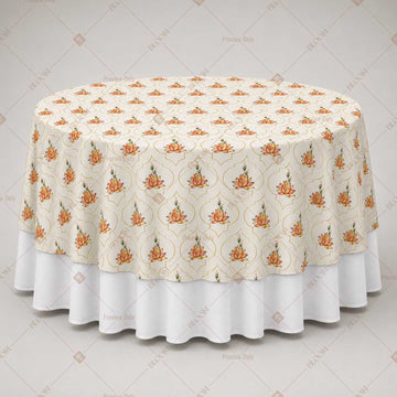 Mustard Triangle Block Print Table Overlay Pack of 6