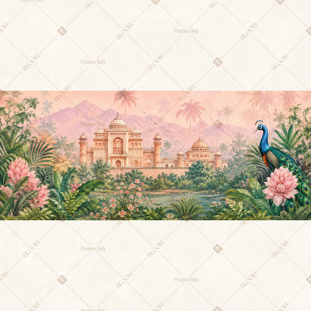 Blush Palace Garden Panorama Wide Backdrop