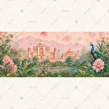 Blush Palace Garden Panorama Wide Backdrop