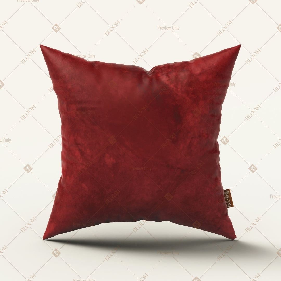 Burgundy Velvet Solid Cushion Cover Pack of 12
