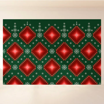Geometric Red-Green Harmony: Backdrop - Landscape