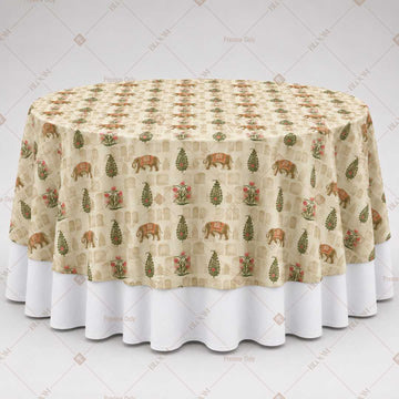 Beige Folk Floral Table Overlay Pack of 6