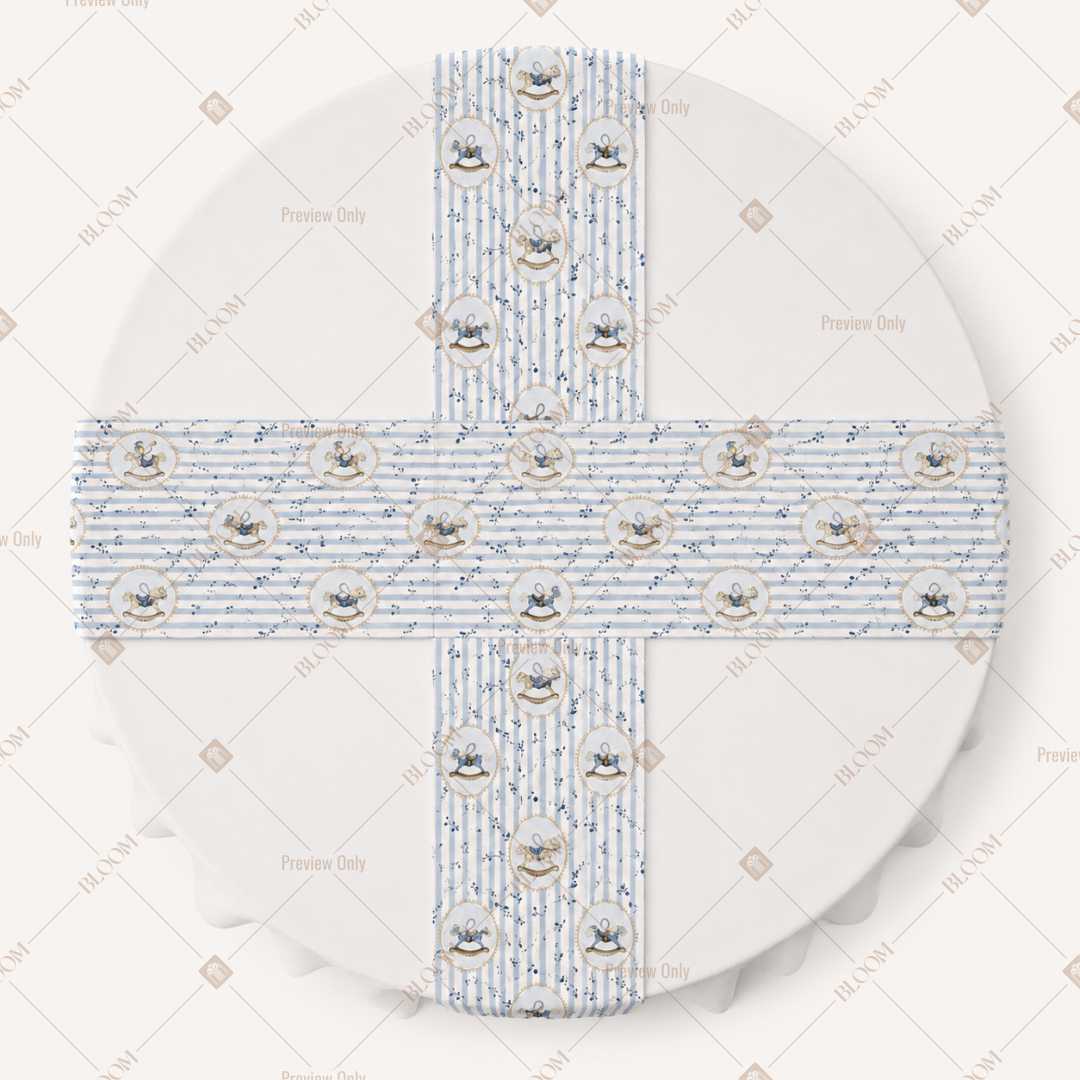 Grey Marble Floral Table Runner Pack Of 12