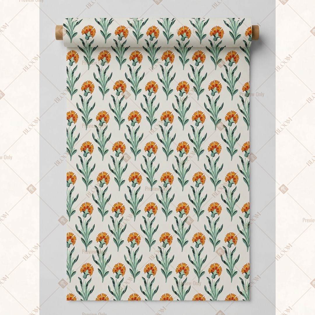 Olive Block Print Fabric Roll Pack of 25