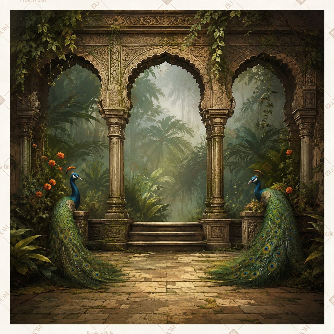 Secret Garden Pavilion Square Backdrop