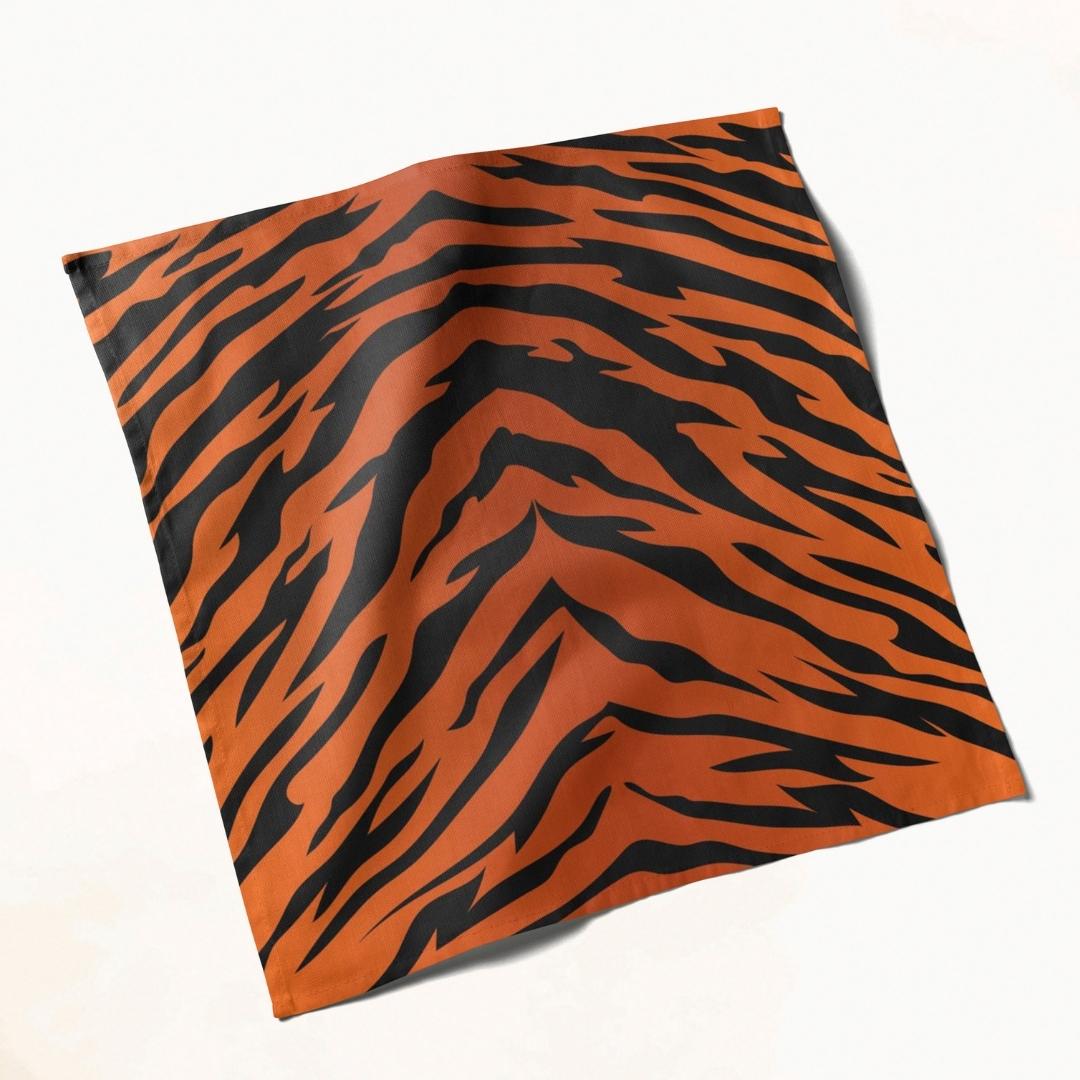 Orange & Black Tiger Print: Napkins 18" X 18" - Pack Of 20