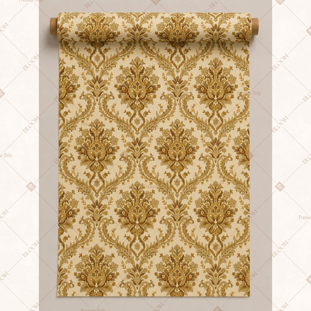 Gold Damask Fabric Roll Pack of 25