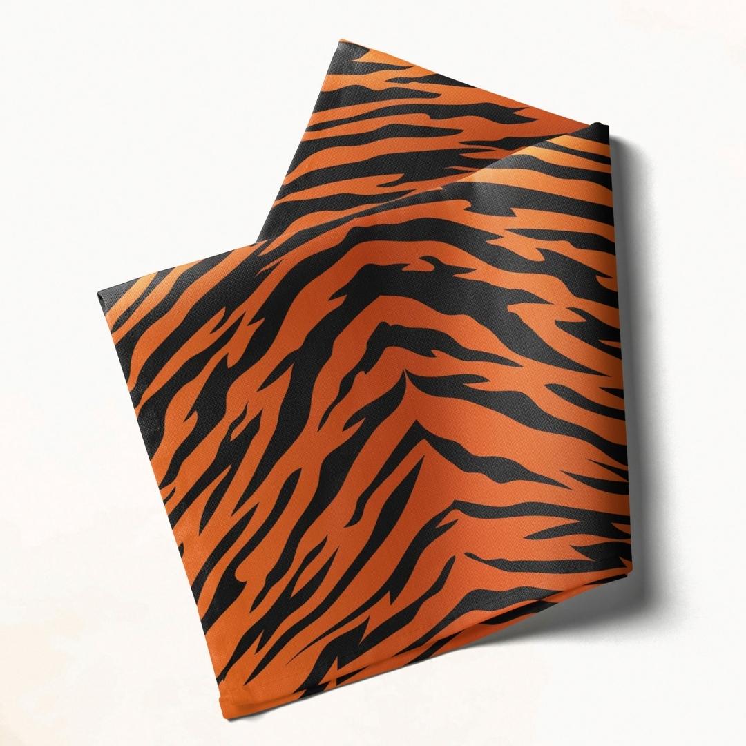Orange & Black Tiger Print: Napkins 18" X 18" - Pack Of 20