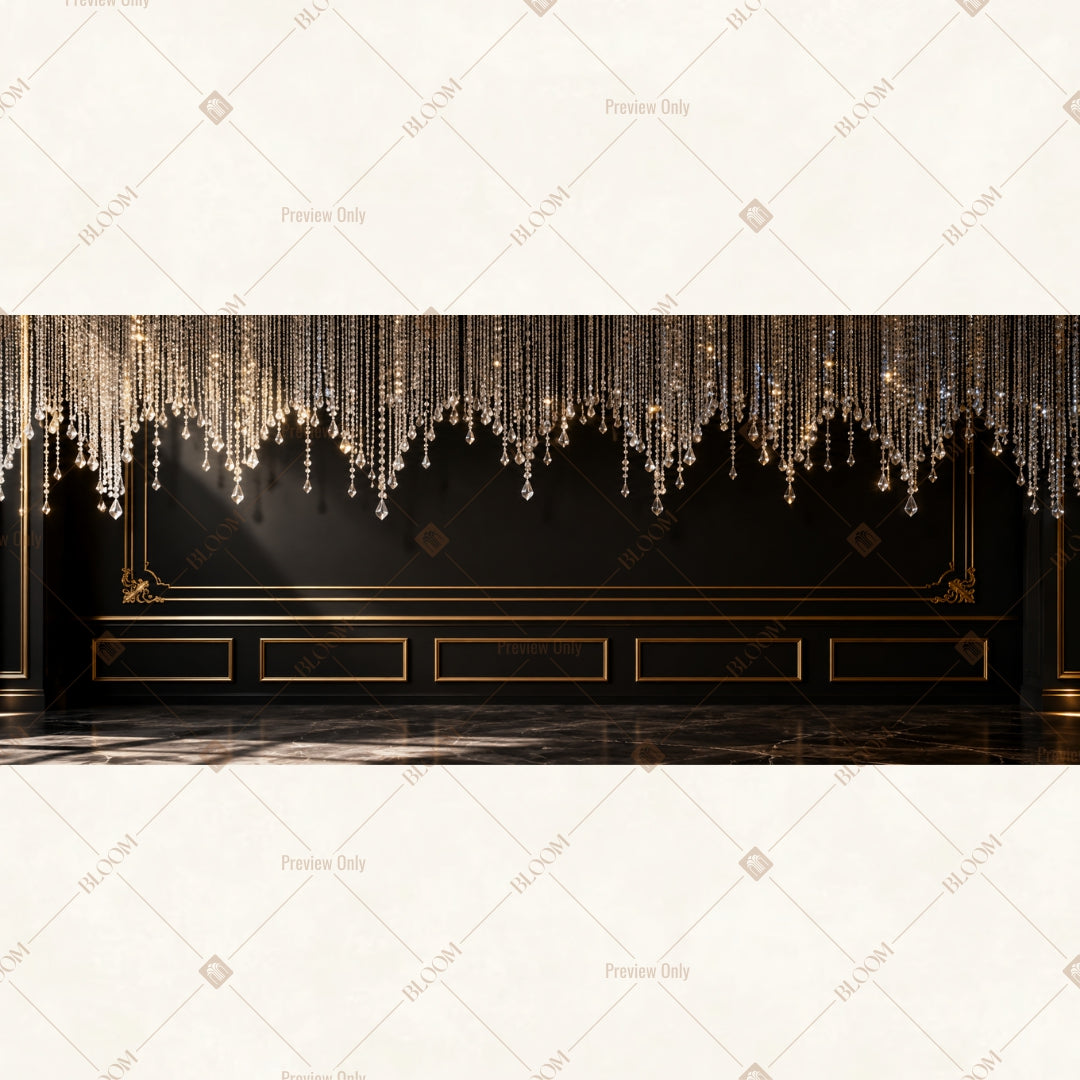 Luxury Black Stage Border Wide Backdrop