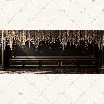 Luxury Black Stage Border Wide Backdrop