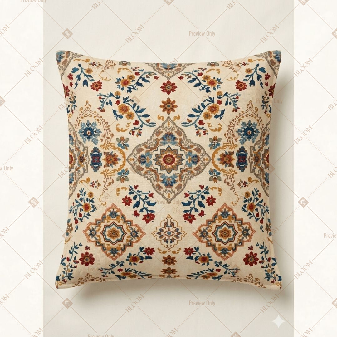 Royal Mughal Medallion Cushion Cover Pack of 12