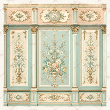 Mint French Window Square Backdrop