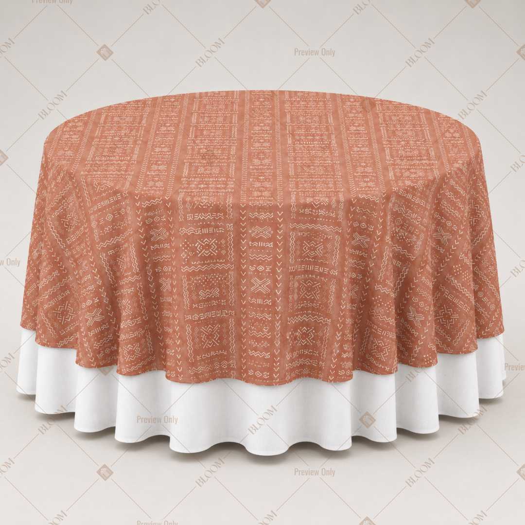 Peach Geometric Stripe Table Overlay Pack of 6