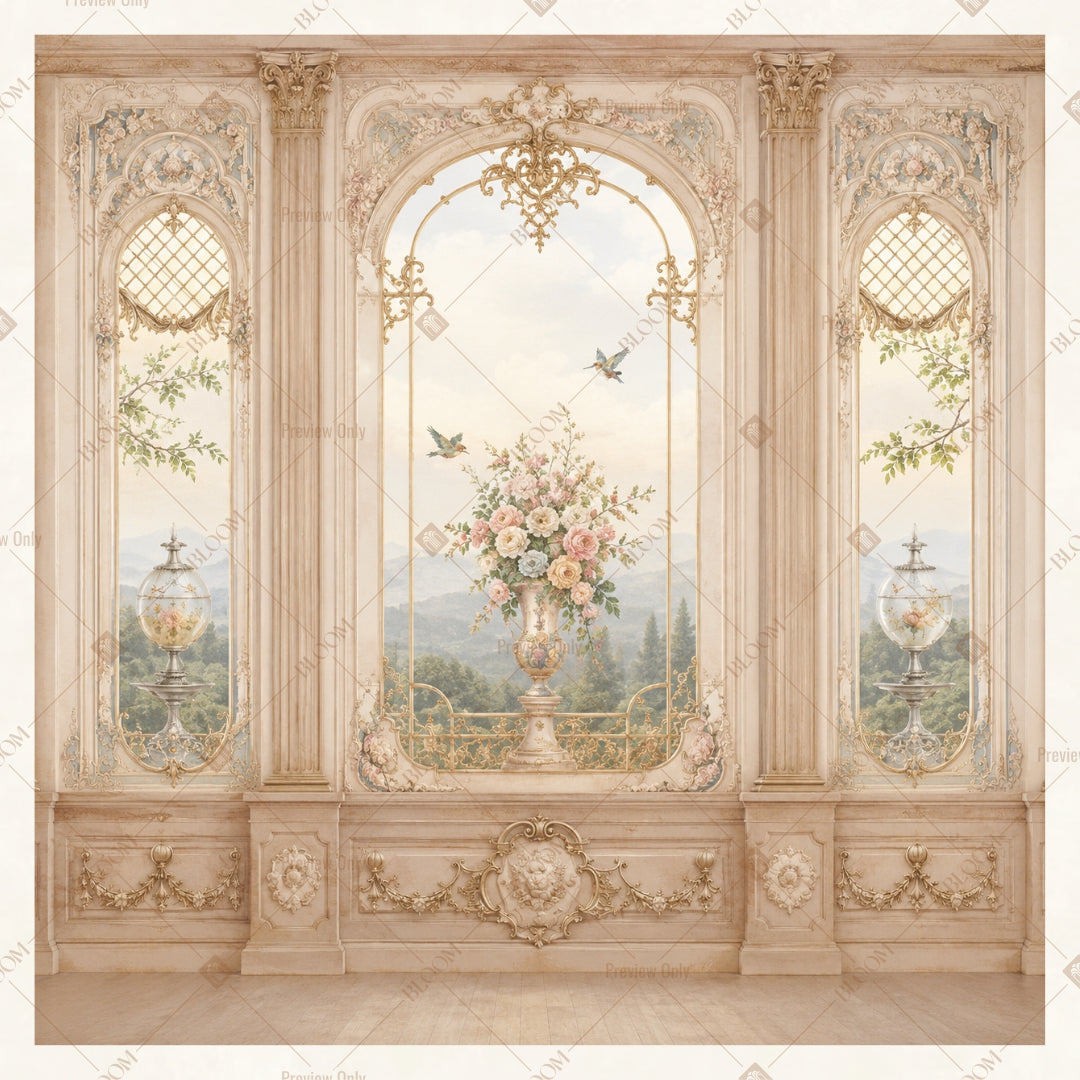 Elegant Palace Wall Square Backdrop