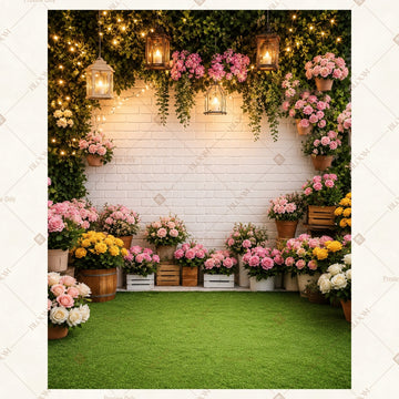 Floral Garden Stage Portrait Rectangle Backdrop