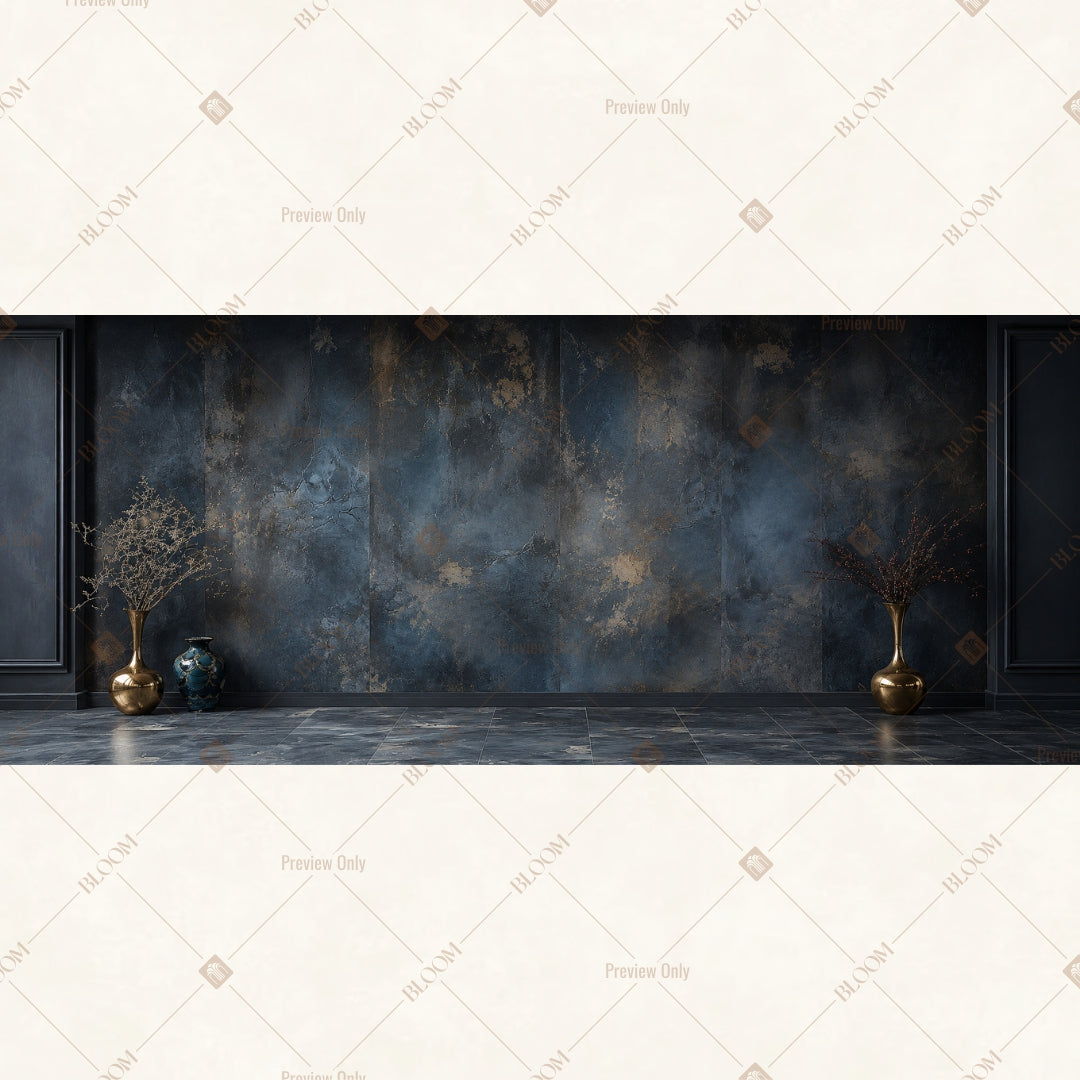 Moody Blue Studio Wall Wide Backdrop