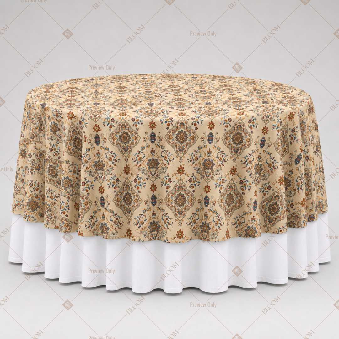 Neutral Floral Medallion Table Overlay Pack of 6