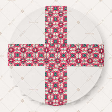 Pink Folk Floral Table Runner Pack Of 12