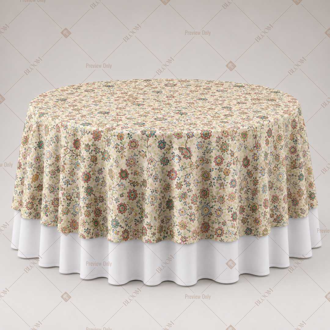 Beige Vintage Floral Table Overlay Pack of 6