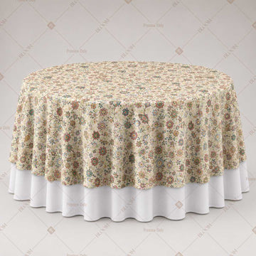 Beige Vintage Floral Table Overlay Pack of 6