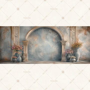 Vintage Stone Palace Border Wide Backdrop
