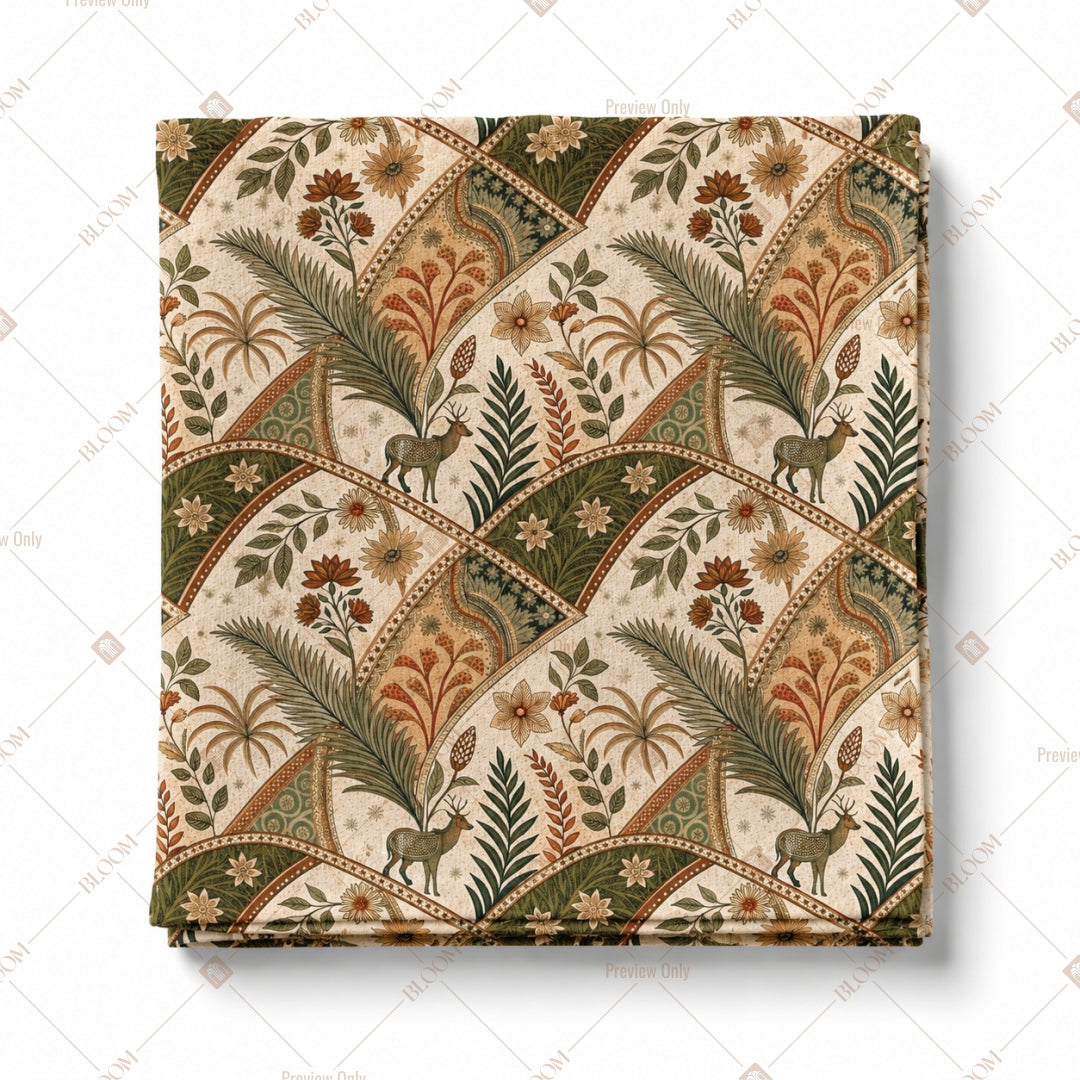 Brown Scallop Fan Pattern Design