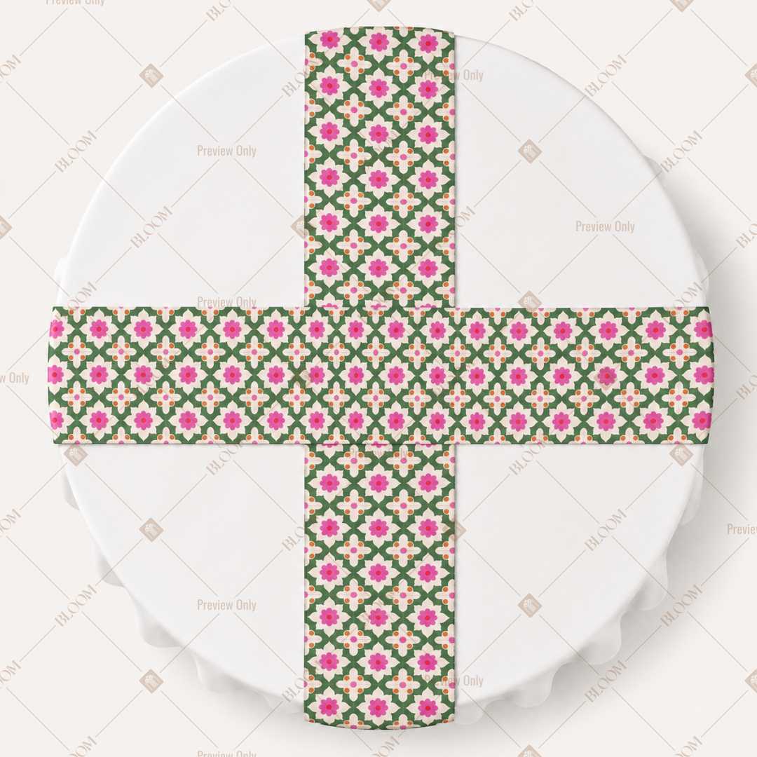 Pink Green Trellis Table Runner Pack Of 12