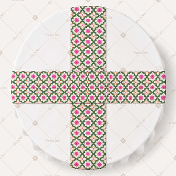 Pink Green Trellis Table Runner Pack Of 12
