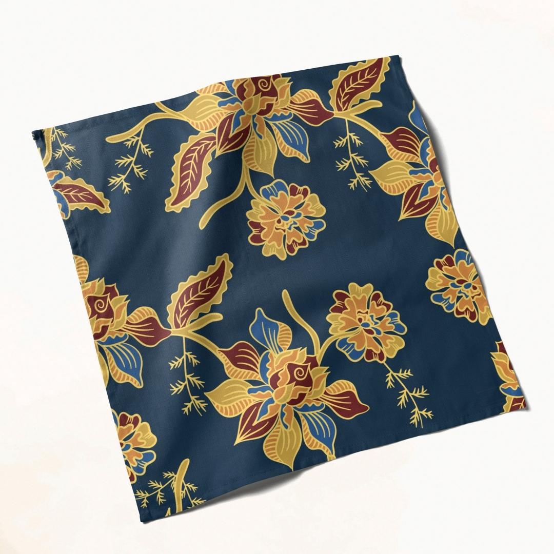 Navy & Gold Floral: Napkins 18" X 18" - Pack Of 20