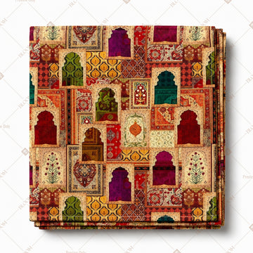 Colorful Mughal Door Collage Pattern Design