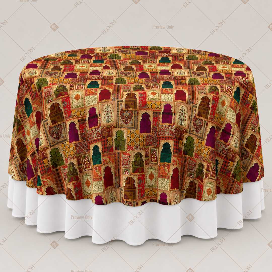 Colorful Folk Art Patchwork Table Overlay Pack of 6