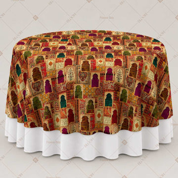 Colorful Folk Art Patchwork Table Overlay Pack of 6