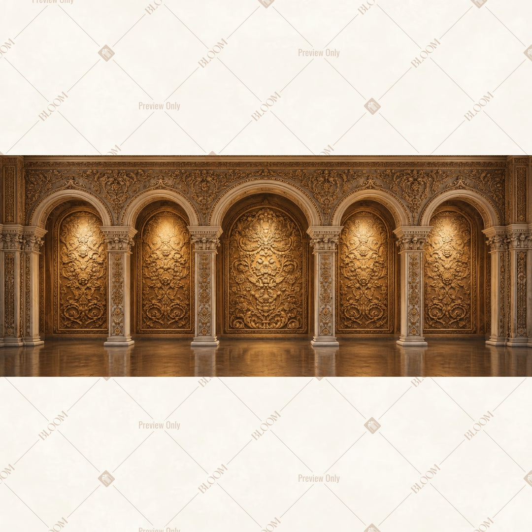 Golden Palace Corridor Wide Backdrop